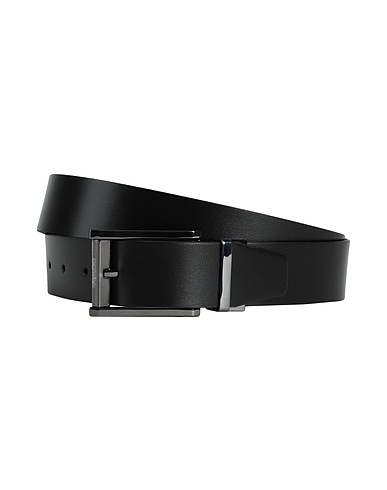 CALVIN KLEIN Cintura in pelle Nero 100% Vacchetta