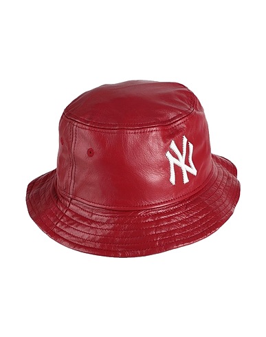 NEW ERA Hat MLB LEATHER BUCKET NEYYAN 
 Burgundy Leather