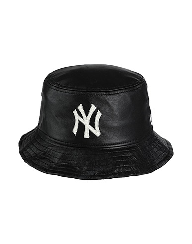 NEW ERA Hat MLB LEATHER BUCKET NEYYAN Black Leather