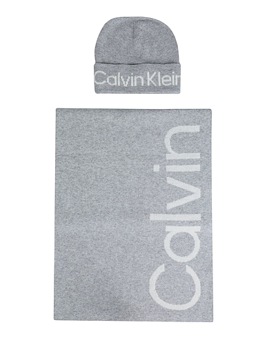 CALVIN KLEIN Accessories sets Grey 37% Viscose, 30% Polyamide, 28% Wool, 5% Cashmere