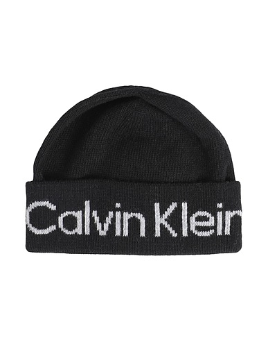 CALVIN KLEIN Hat Black 37% Viscose, 30% Polyamide, 28% Wool, 5% Cashmere