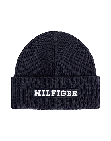 TOMMY HILFIGER Hat Navy blue 86% Cotton, 11% Wool, 3% Other Fibres