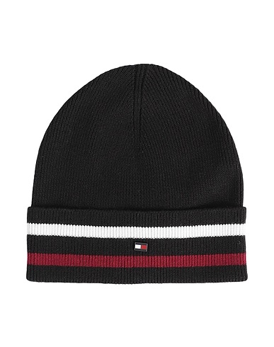 TOMMY HILFIGER Hat Black 58% Cotton, 32% Polyester, 10% Wool