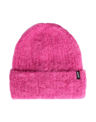 LEVI'S Hat WOMEN'S FUZZY BEANIE Magenta 50% Recycled polyester, 40% Polyamide, 8% Wool, 2% Elastane