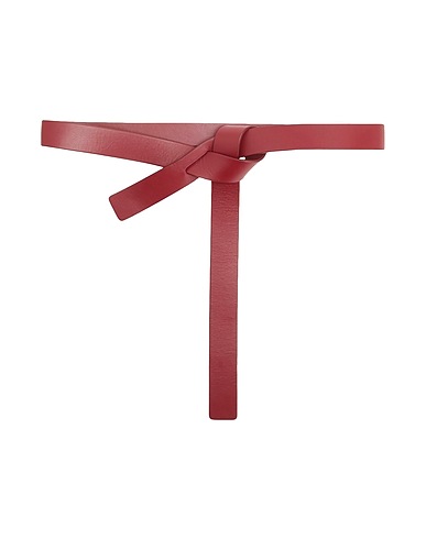 8 by YOOX Regular belt LEATHER KNOT WAIST BELT  Burgundy 100% Calfskin