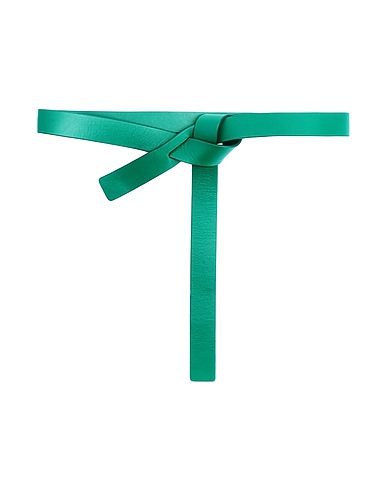 8 by YOOX Regular belt LEATHER KNOT WAIST BELT  Green 100% Calfskin