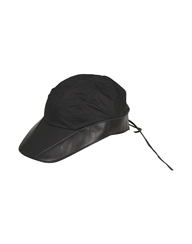 GIORGIO ARMANI Hat Black 100% Polyester, Cow leather