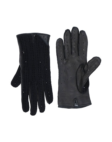 GIORGIO ARMANI Gloves Black 100% Cotton, Lambskin