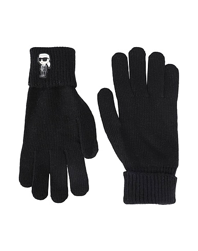 KARL LAGERFELD Gloves Black 50% Nylon, 40% Viscose, 5% Wool, 5% Cashmere