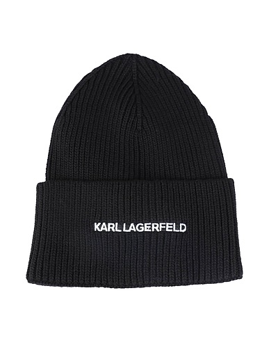 KARL LAGERFELD Hat Black 50% Nylon, 40% Viscose, 5% Cashmere, 5% Wool