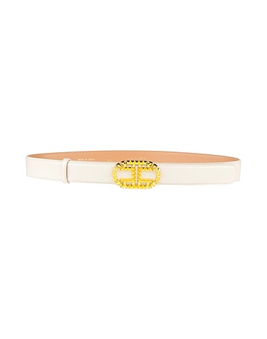 ELISABETTA FRANCHI Regular belt Ivory Synthetic fibers