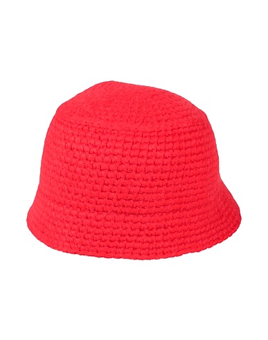JW ANDERSON Hat Red 48% Alpaca wool, 36% Acrylic, 9% Polyamide, 7% Polyester, Calfskin
