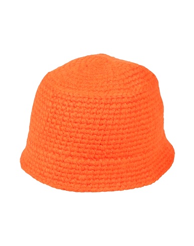 JW ANDERSON Hat Orange 48% Alpaca wool, 36% Acrylic, 9% Polyamide, 7% Polyester, Calfskin