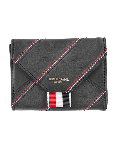 THOM BROWNE Document holder Charcoal Calfskin