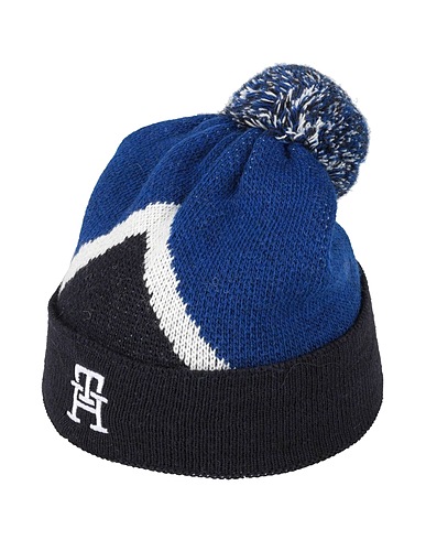 TOMMY HILFIGER Hat Blue 76% Acrylic, 18% Wool, 3% Alpaca wool, 3% Other Fibres