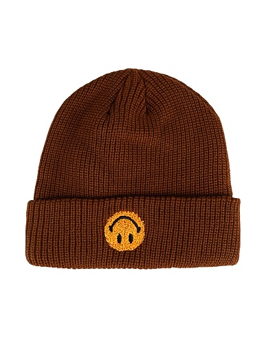 MARKET Hat Smiley Upside Down Beanie
 Brown 100% Acrylic
