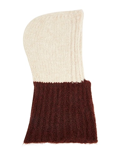 8 by YOOX Hat BICOLOR SOFT OPEN BALACLAVA Brown 49% Recycled polyamide, 25% Viscose, 25% Wool, 1% Elastane