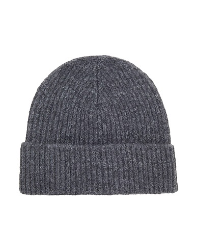 8 by YOOX Hat SOFT KNIT DOCKER HAT Grey 49% Recycled polyamide, 25% Viscose, 25% Wool, 1% Elastane