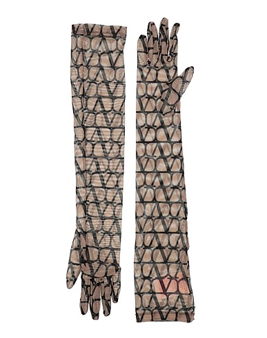 VALENTINO GARAVANI Gloves Khaki 94% Polyamide, 6% Elastane