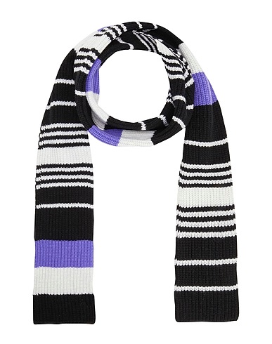8 by YOOX Scarves and foulards WOOL BLEND LONG STRIPED SCARF
 Black 40% Wool, 40% Recycled wool, 20% Recycled polyamide