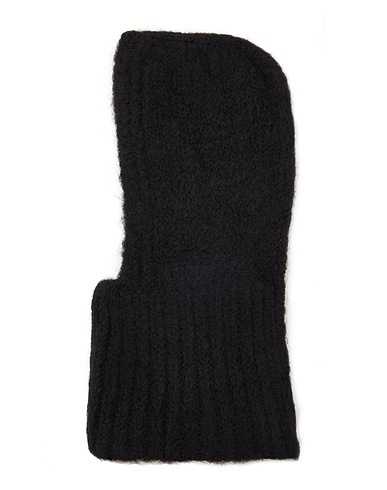 8 by YOOX Hat SOFT OPEN BALACLAVA
 Black 49% Recycled polyacrylic, 25% Viscose, 25% Wool, 1% Elastane