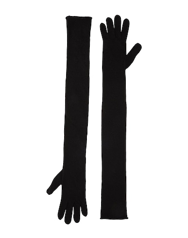 8 by YOOX Gloves RECYCLED WOOL EXTRA LONG GLOVES
 Black 100% Recycled wool
