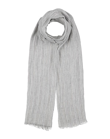 BRUNELLO CUCINELLI Scarves and foulards Light grey 96% Linen, 3% Viscose, 1% Polyester