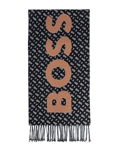 BOSS Schals und Foulards Grau 49% Polyacryl, 49% Wolle, 2% Polyamid