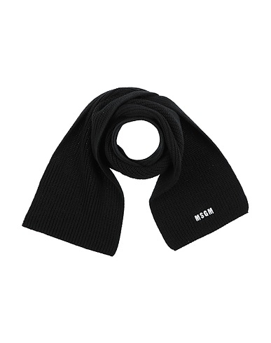 MSGM Scarves and foulards Black 50% Virgin Wool, 50% Acrylic