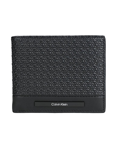 CALVIN KLEIN Wallet Black 100% Cowhide