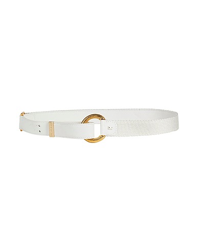 ELISABETTA FRANCHI Cinture Bianco Fibre tessili, Acetato