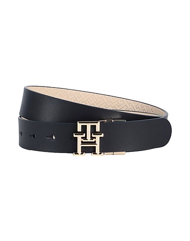 TOMMY HILFIGER レギュラー幅ベルト ミッドナイトブルー 牛革 100%