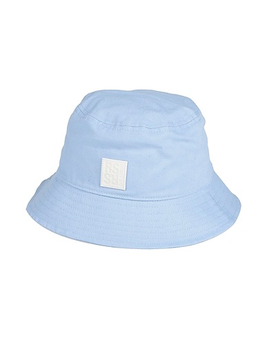 RAF SIMONS Hat Sky blue 100% Cotton, Leather