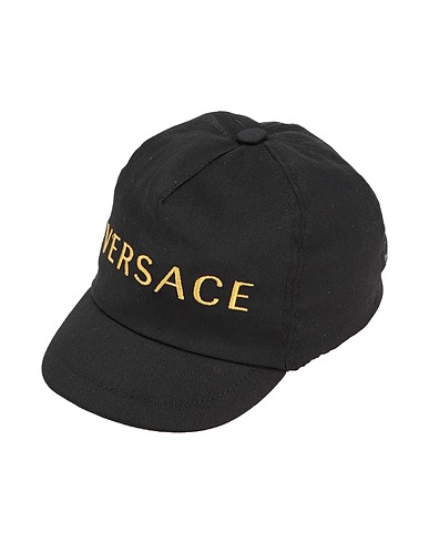 VERSACE YOUNG Hat Black 65% Polyester, 35% Cotton