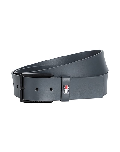 TOMMY JEANS Leather belt Lead 100% Buffalo leather