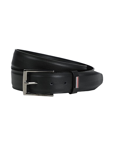 TOMMY HILFIGER Ledergürtel Schwarz 100% Vachette