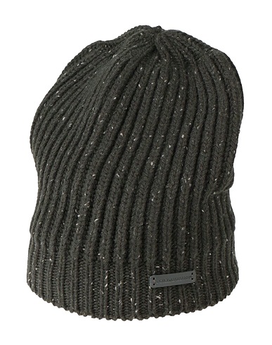DOLCE&GABBANA Hat Dark green 100% Virgin Wool, Cow leather