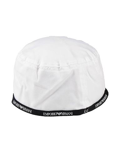 EMPORIO ARMANI Cappello Bianco 100% Cotone, PVC - Polivinilcloruro