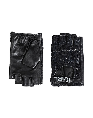 KARL LAGERFELD Gloves Black 100% Goat skin, Textile fibres