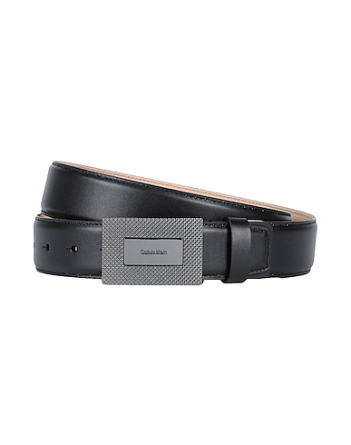 CALVIN KLEIN Leather belt Black 100% Cow leather