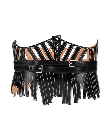 MCQUEEN High-waist belt Black Leather