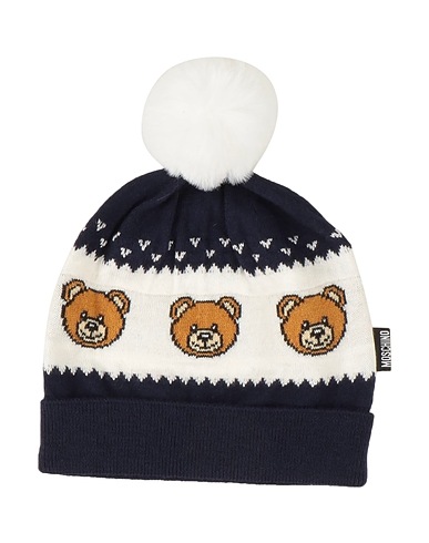 MOSCHINO BABY Hat Black 85% Cotton, 15% Wool, Polyester