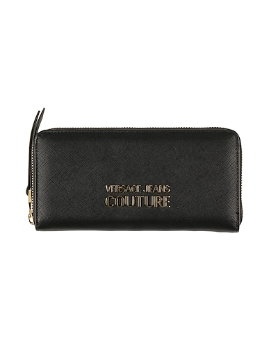 VERSACE JEANS COUTURE Wallet Black 100% Polyester, Polyurethane resin