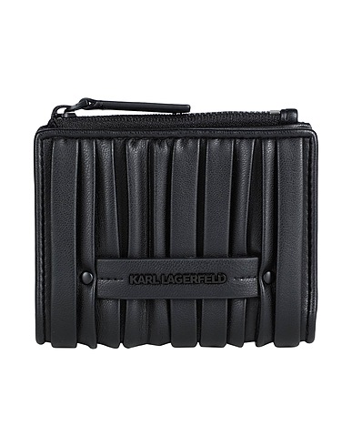 KARL LAGERFELD Wallet Black 58% Recycled polyurethane, 42% Polyurethane