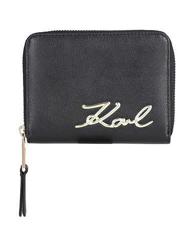 KARL LAGERFELD Wallet Black 69% Polyurethane, 31% Cow leather