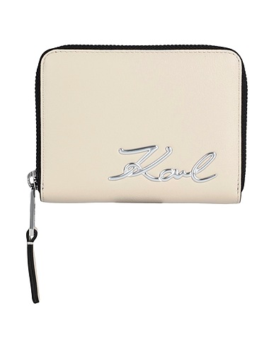 KARL LAGERFELD Brieftasche Cremeweiß 69% Polyurethan, 31% Rindsleder