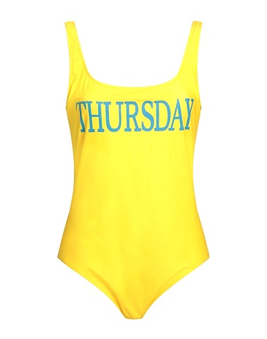 ALBERTA FERRETTI One-piece swimsuits Yellow 82% Polyester, 18% Elastane