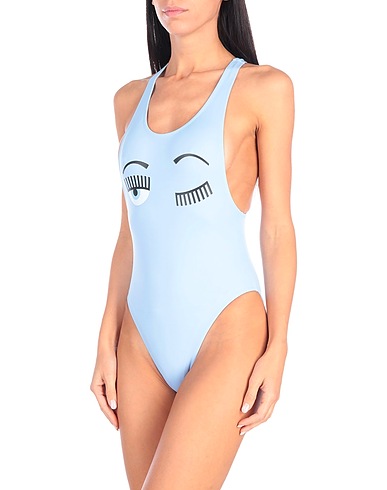 CHIARA FERRAGNI One-piece swimsuits Sky blue 80% Polyamide, 20% Elastane