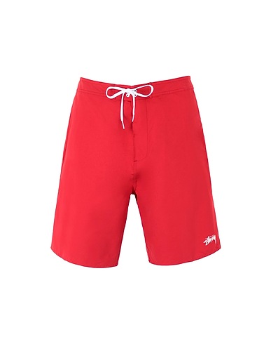 STUSSY Swim shorts BEACHWEAR TRUNKS
 Red 95% Nylon, 5% Elastane
