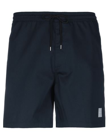 Department Five Navy Shorts With Logo Label In Dark Blue